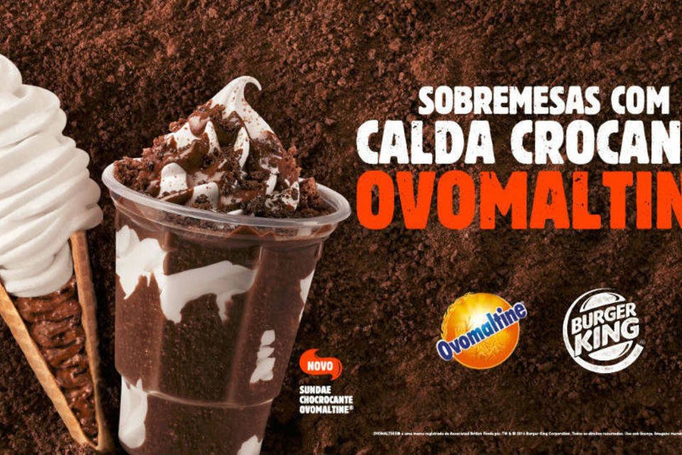 Burger King lança novos sorvetes com calda de Ovomaltine