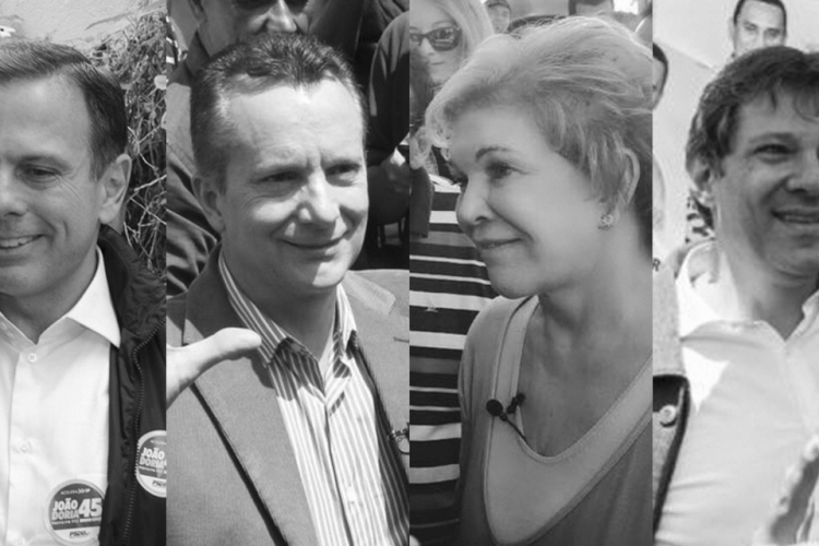Da esquerda para direita: João Doria (PSDB), Celso Russomanno (PRB), Marta Suplicy (PMDB) e Fernando Haddad (PT) (Divulgação de campanha dos candidatos)