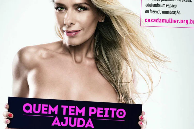 
	Campanha da Casa da Mulher: an&uacute;ncios t&ecirc;m a assinatura &quot;Quem tem peito ajuda&quot;
 (Divulgação)