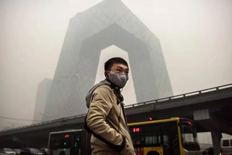 China: um cobertor de poluição atmosférica cobre a capital e arredores (Getty Images/Getty Images)