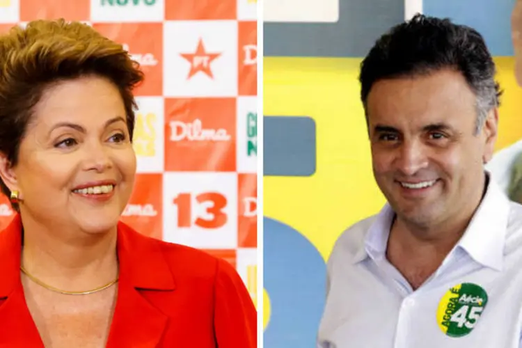 Dilma Rousseff e Aécio Neves (Ichiro Guerra/Dilma 13 e Igo Estrela/Coligação Muda Brasil)