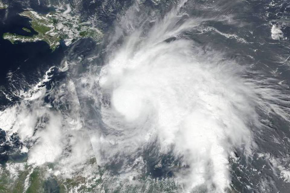 
	Furac&atilde;o Matthew: um aviso de tempestade tropical permanece em vigor ao longo da costa da fronteira entre a Col&ocirc;mbia e a Venezuela
 (Divulgação/Nasa)