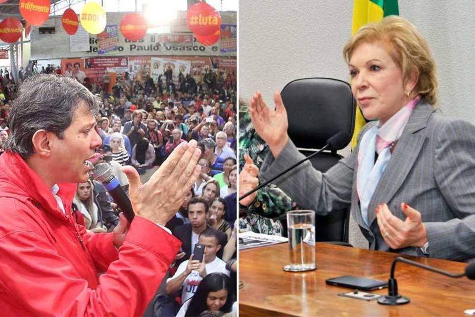 
	Fernando Haddad e Marta Suplicy est&atilde;o empatados
 (Instituto Lula/Agência Senado/Montagem de EXAME.com)