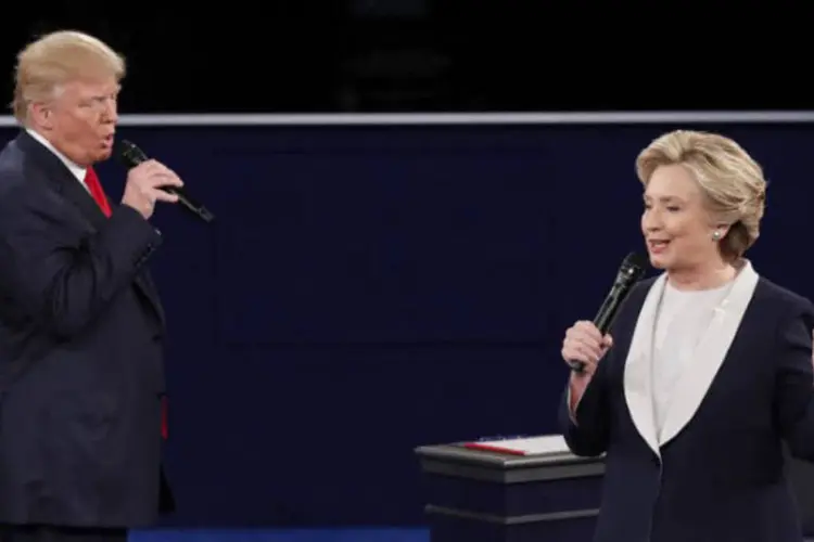 
	Trump e Hillary durante debate: os dados n&atilde;o incluem os milh&otilde;es que assistiram pela internet, redes sociais, em bares e restaurantes
 (Jim Young / Reuters)