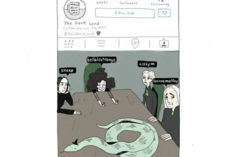 Instagram do vilão Voldemort, da saga  (Vitoria Bas /community.sparknotes.com)