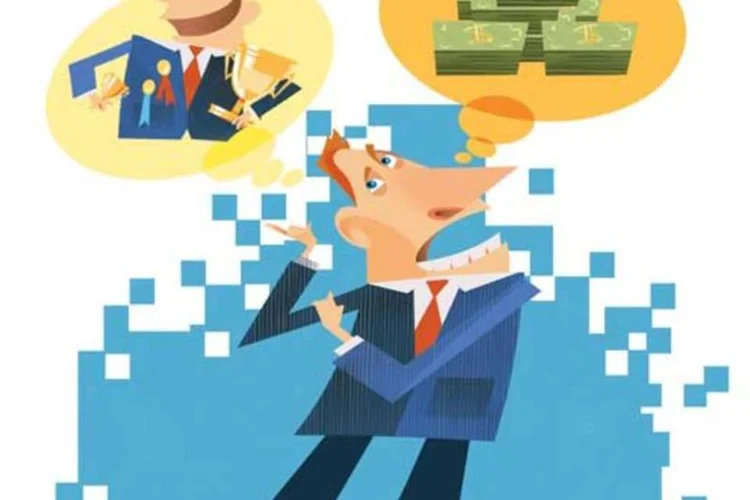 Ilustração de executivo pensando (Marcelo Caldeira/EXAME.com)
