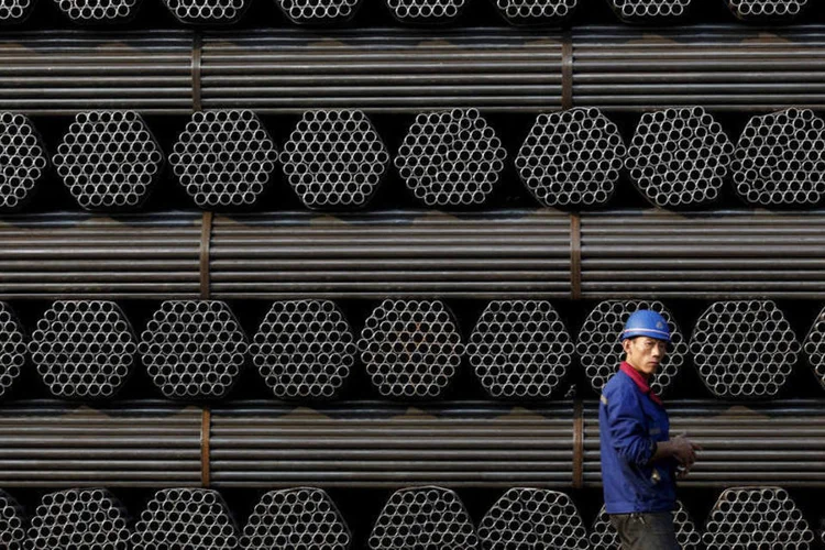 Aço na China: contrato mais ativo do vergalhão de aço na Bolsa de Xangai ganhou 0,9 por cento e encerrou em 3.964 iuanes (595 dólares) por tonelada (Kim Kyung-hoon / Reuters/Reuters)
