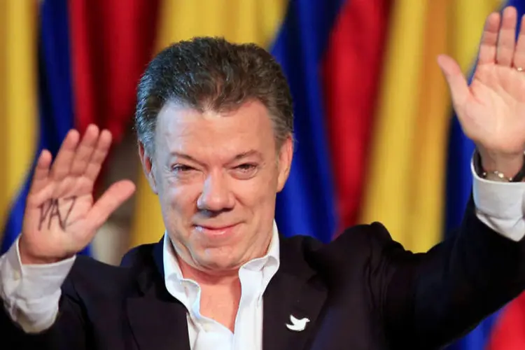 
	O presidente da Col&ocirc;mbia, Juan Manuel Santos: Nobel pelo acordo com as Farc
 (Reuters)
