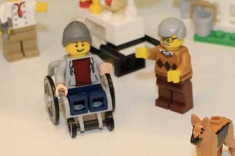 
	Boneco da Lego com cadeira de rodas: novidade foi anunciada durante uma feira de brinquedos na Alemanha
 (Divulgação/Lego)