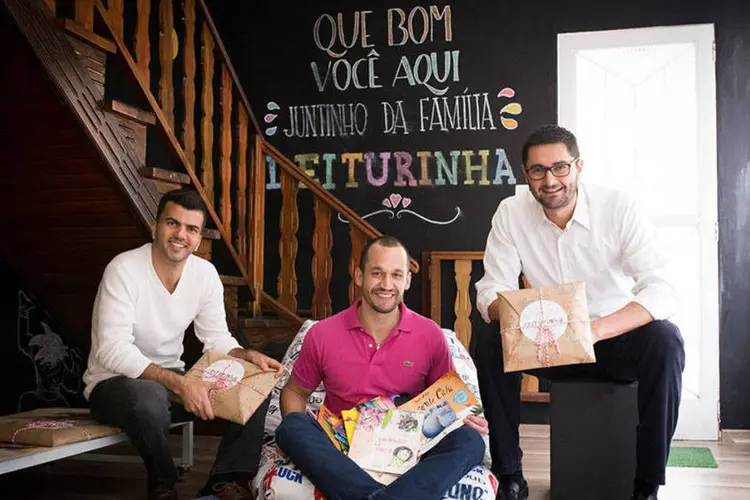 
	Luiz Castilho, Rodolfo Reis e Guilherme Martins: empreendedores criaram o Leiturinha com base em experi&ecirc;ncias pessoais
 (Divulgação/Leiturinha)