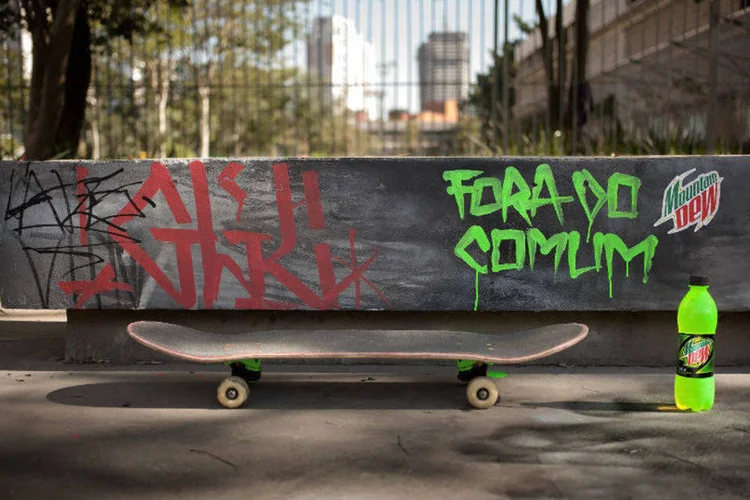 Refrigerante Mountain Dew: marca ligada ao mundo do skate e dos esportes radicais
 (Divulgação)