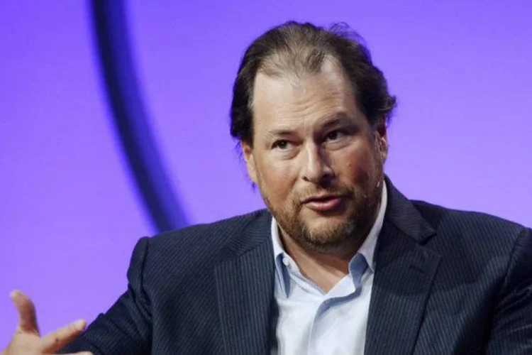 Marc Benioff, como todo grande empresário nos EUA, também teve uma história memorável com Steve Jobs (Kevork Djansezian/Reuters)