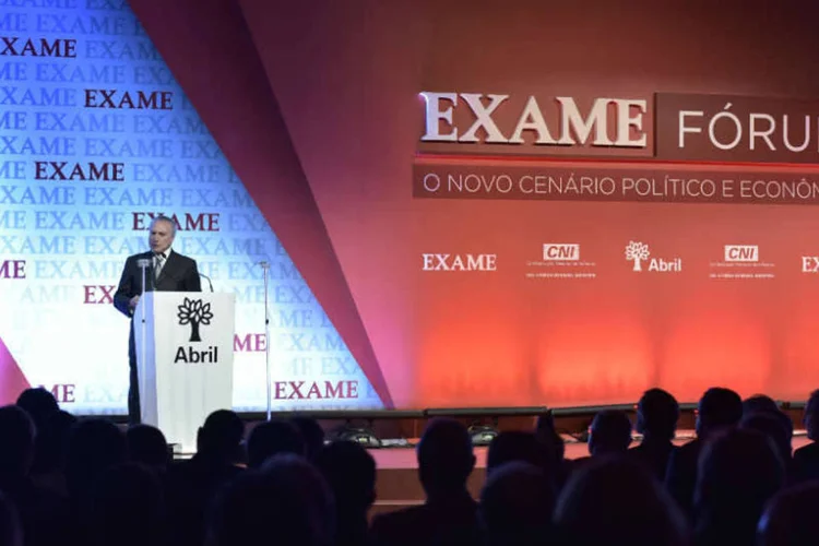 
	Michel Temer: abandono de mes&oacute;clise ap&oacute;s piadas
 (Flávio Santana/Biofoto)