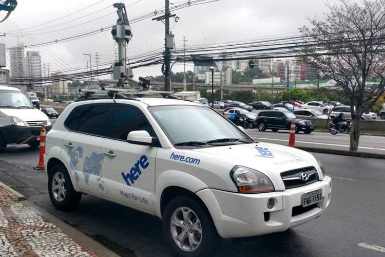 
	True Car: o carro &eacute; equipado com GPS, quatro c&acirc;meras Full HD e um sensor girat&oacute;rio
 (Marina Demartini/EXAME.com)