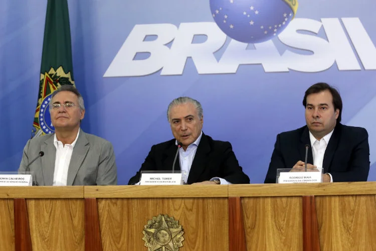 Michel Temer em coletiva no Palácio do Planalto; ex-ministro, envolvido nas delações da operação Lava Jato, temia a perda do foro privilegiado e resistia aos apelos de demissão (Beto Barata/Agência Brasil)