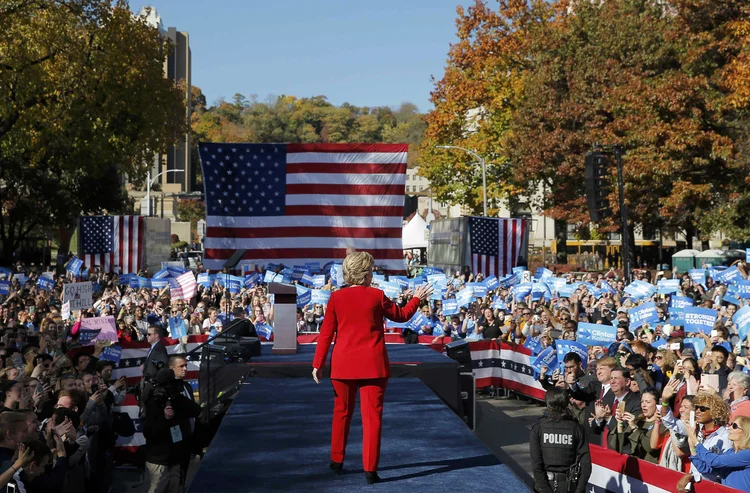 Hillary na Filadélfia: Trump conseguiu aglutinar o voto rural e das áreas siderúrgicas e mineradores do oeste do estado (Brian Snyder/Reuters)