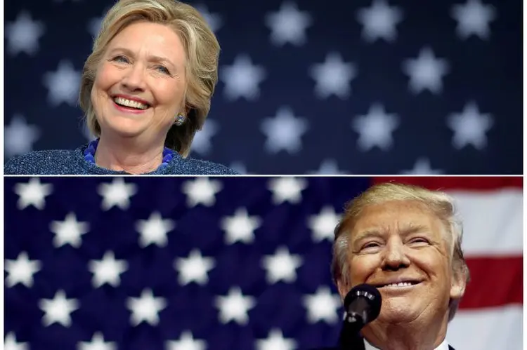 Eleições americanas: nas pesquisas, Hillary aparece com leve vantagem sobre Trump (Brian Snyder/Jonathan Ernst/Reuters)