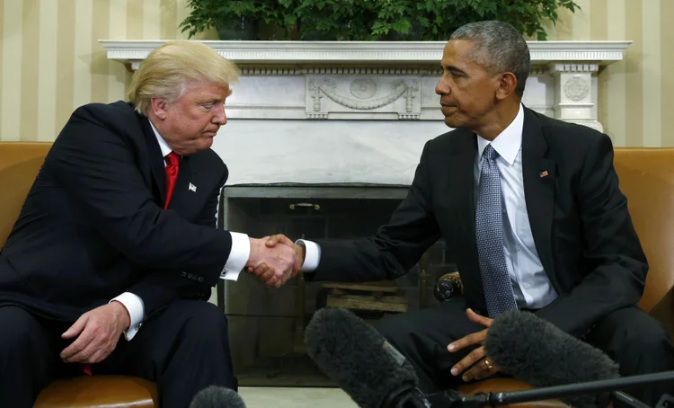 Trump e Obama: Trump, eleito na terça-feira, afirmou esperar mais reuniões com Obama (Kevin Lamarque/Reuters)