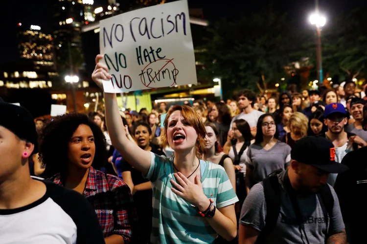 Protestos: Donald Trump atacou os meios de comunicação, acusado-os ​​de alimentar as tensões (Patrick T. Fallon/Reuters)