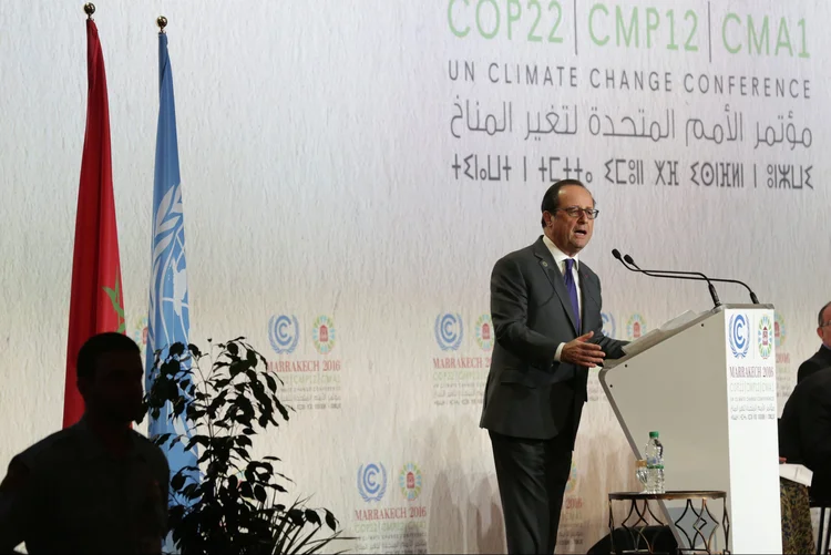 François Hollande na COP22: encontro segue até a próxima sexta-feira (18) (Stringer/Reuters)