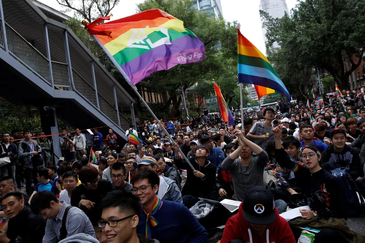 LGBT: perante a grande divisão de opiniões que o tema gerou em Taiwan, os legisladores se mostram reticentes a se pronunciar (Tyrone Siu/Reuters)