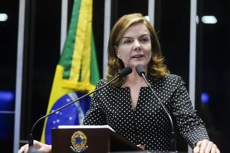 Gleisi Hoffmann: a senadora defendeu a candidatura de Lula para 2018, destacando que ele lidera todas as pesquisas de sondagem de voto (Flickr/Senado/Divulgação)