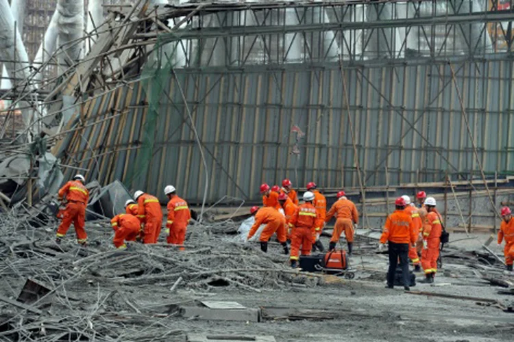 Acidente na China: central estava sendo ampliada desde julho de 2015, com o objetivo de construir dois geradores extras de 1.000 MW cada um (STR/AFP)