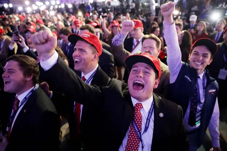 Apoiadores de Trump: comemoração da vitória do republicano em hotel em Nova York  (Chip Somodevilla/Getty Images)