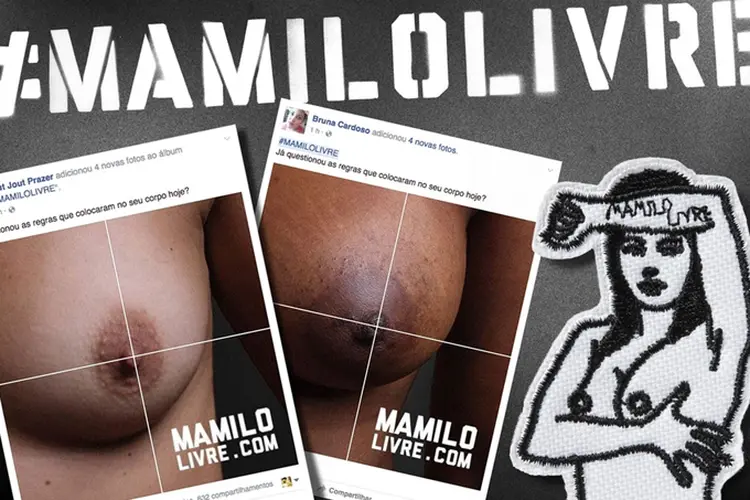Mamilo Livre: objetivo é publicar álbuns com fotos "recortadas" de peitos femininos, onde o mosaico da timeline forma a imagem de um mamilo (Divulgação/AdNews)