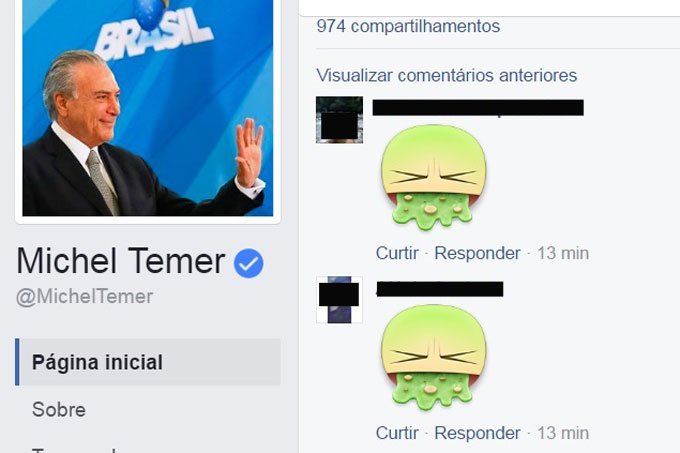 Temer quer limar emojis de sua página no Facebook, diz jornal