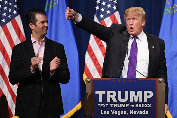 Trump Jr: trinta pessoas, incluindo Donald Trump Jr., participaram de um grupo de reflexão que ocorreu no dia 11 de outubro (Getty Images)