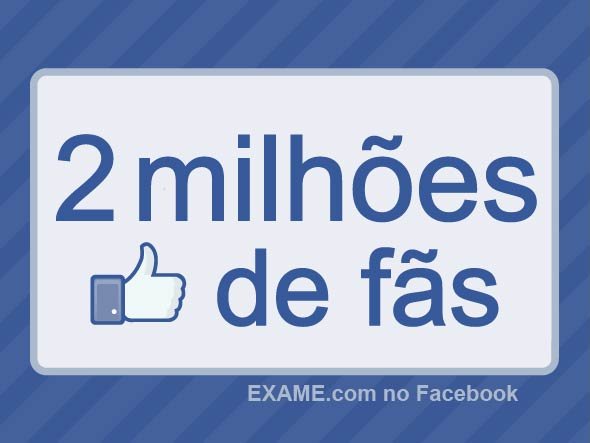 2 milhões de pessoas acompanham EXAME.com no Facebook!