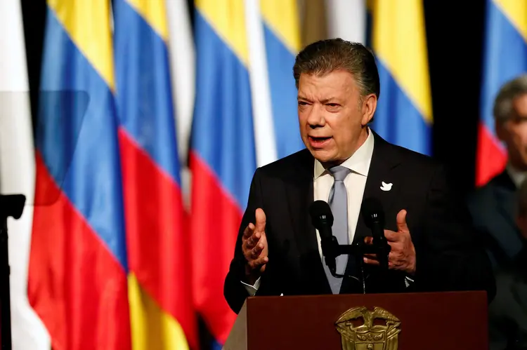 Juan Manuel Santos: segundo a acusação, o ex-congressista foi contratado pela empreiteira brasileira para favorecer a adição do contrato da Rola do Sol setor 2 (Jaime Saldarriaga)
