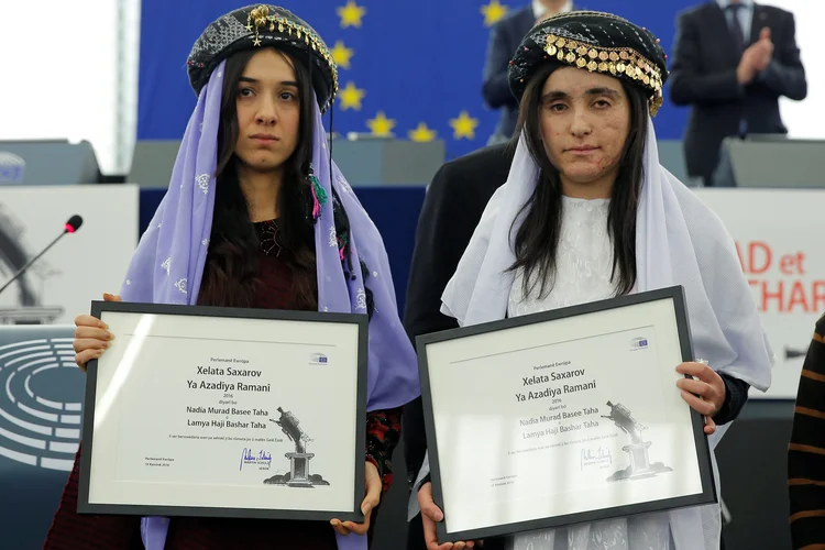 Nadia Murad e Lamiya Aji Bashar: as ativistas receberam o Prêmio Sakharov (Vincent Kessler/Reuters)