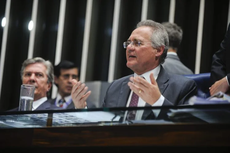 Renan Calheiros em seu último pronunciamento como presidente do Senado (Moreira Mariz/Agência Senado)