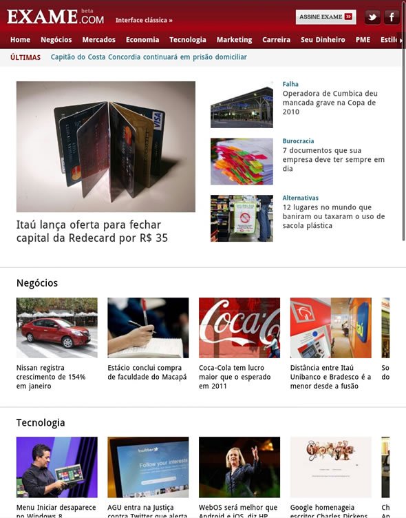 Saiu EXAME.com para tablets Android!