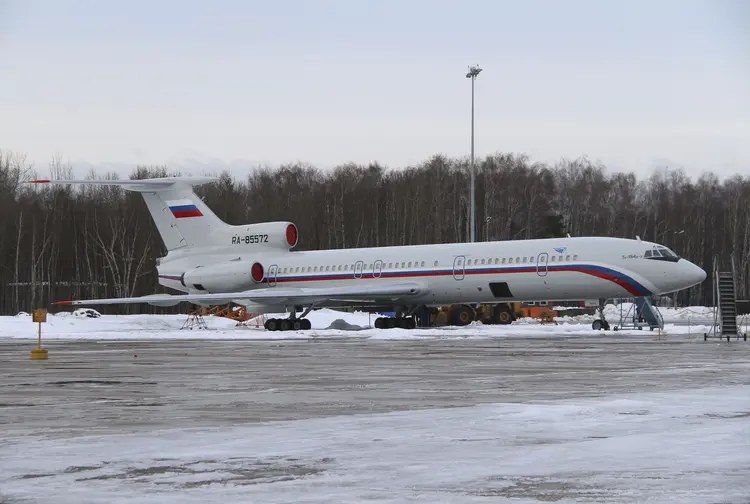 Tragédia: modelo do avião Tupolev 154 em aeroporto de Moscou, em 2015 (Dmitry Petrochenko/Reuters)
