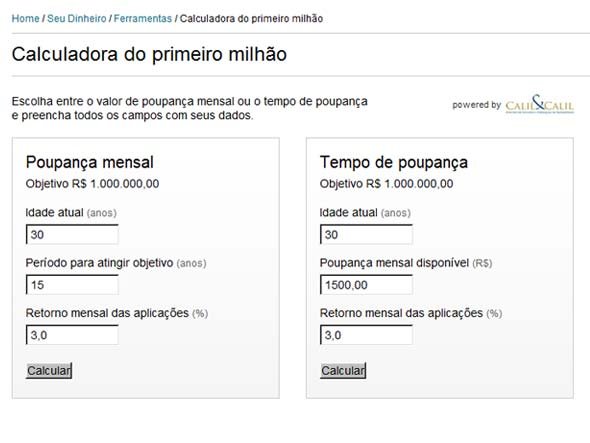 EXAME.com lança Calculadora do Primeiro Milhão