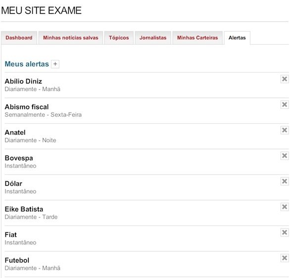 Alertas sobre mais de 5.000 assuntos em EXAME.com
