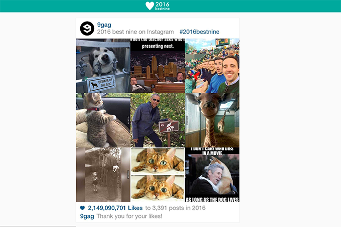 Site cria montagem com as melhores fotos do ano no seu Instagram