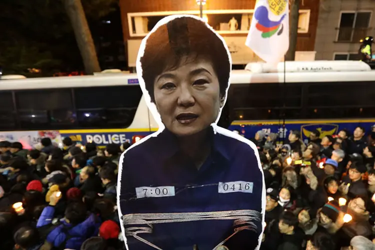 Park: ela perdeu o cargo de presidente devido a um escândalo de corrupção envolvendo conglomerados (Reprodução/Getty Images)