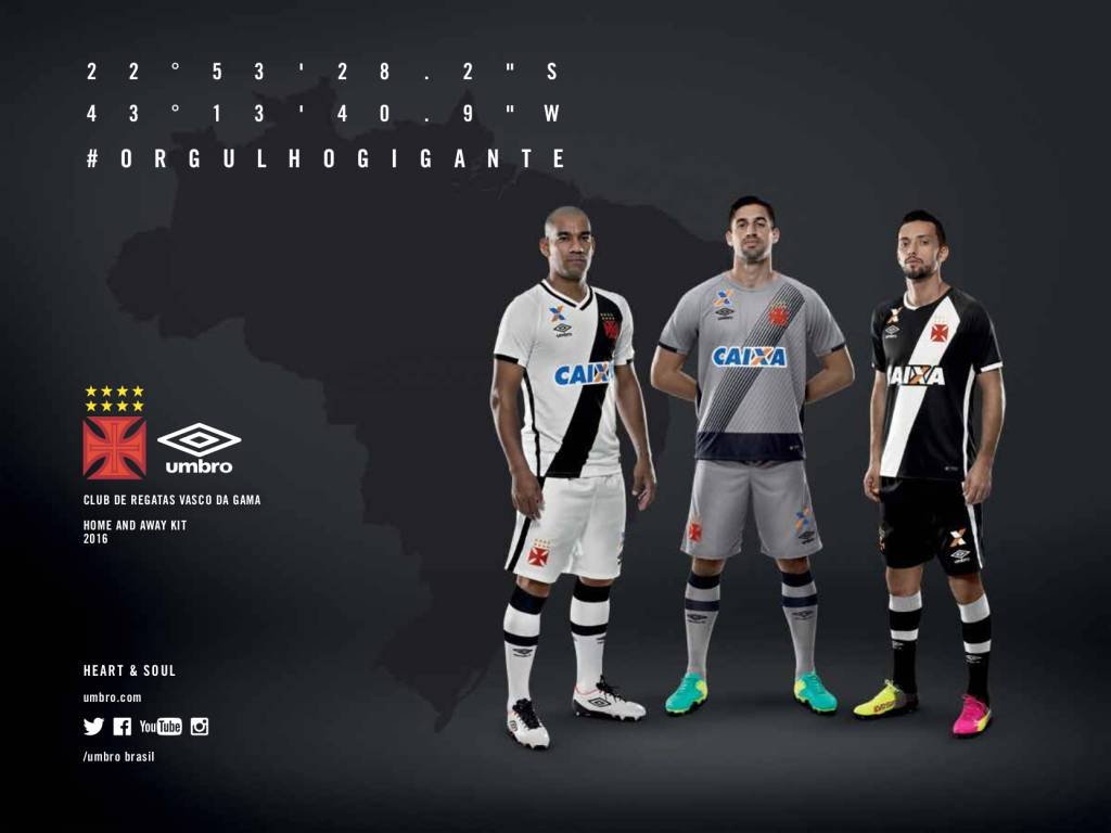 Umbro e Vasco criam novos uniformes