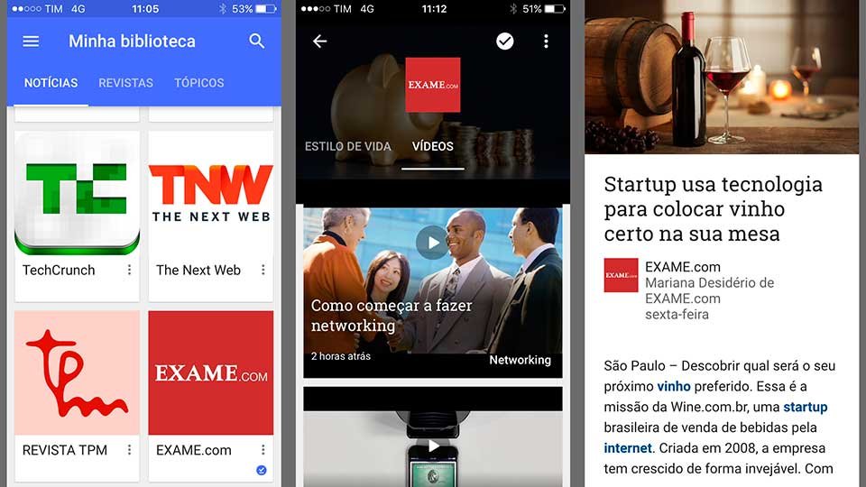 Google Play Banca agora inclui notícias de EXAME.com