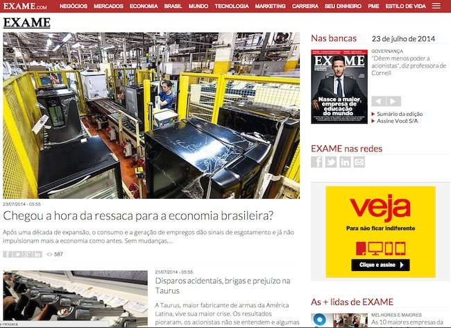 Revista EXAME ganha nova home page em EXAME.com