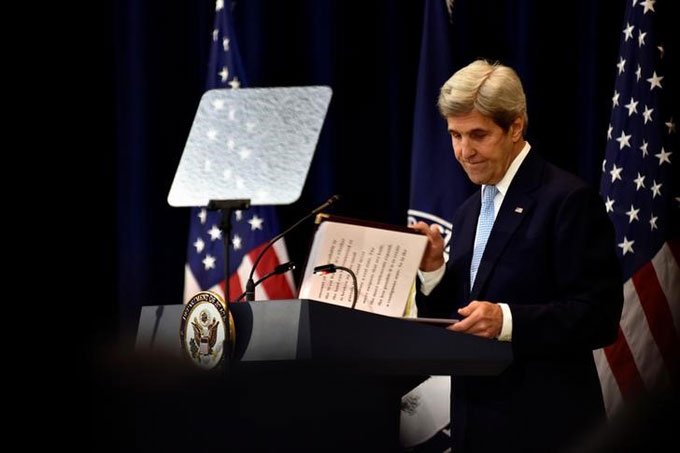 Chanceler francês saúda discurso "corajoso" de Kerry