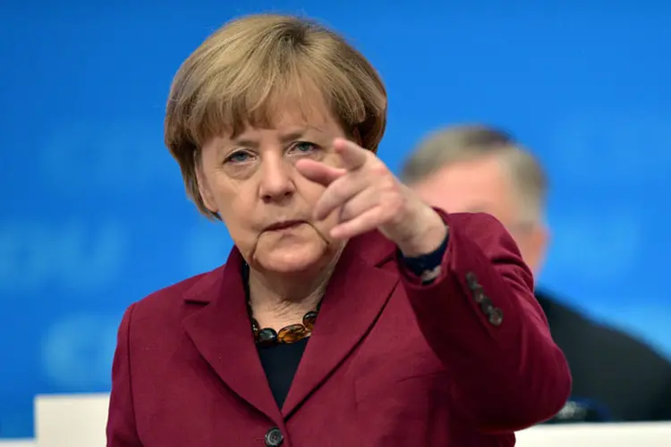 Angela Merkel: "deixemos claro, de outro lado, que o acesso ao mercado único só pode ser possível na condição de respeitar nossas quatro liberdades básicas" (Getty/Getty Images)