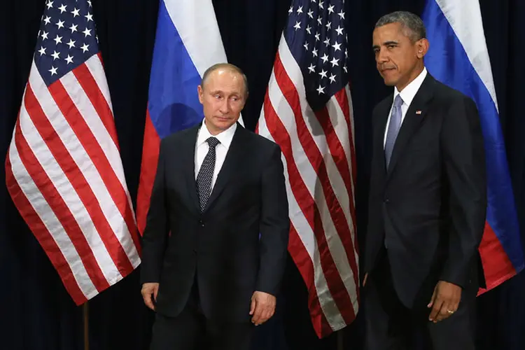 Obama e Putin: presidente americano reconheceu que seu governo não se preveniu para ataques hackers (Getty Images)