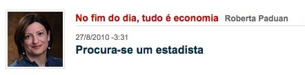 Blog novo: No fim do dia, tudo é economia