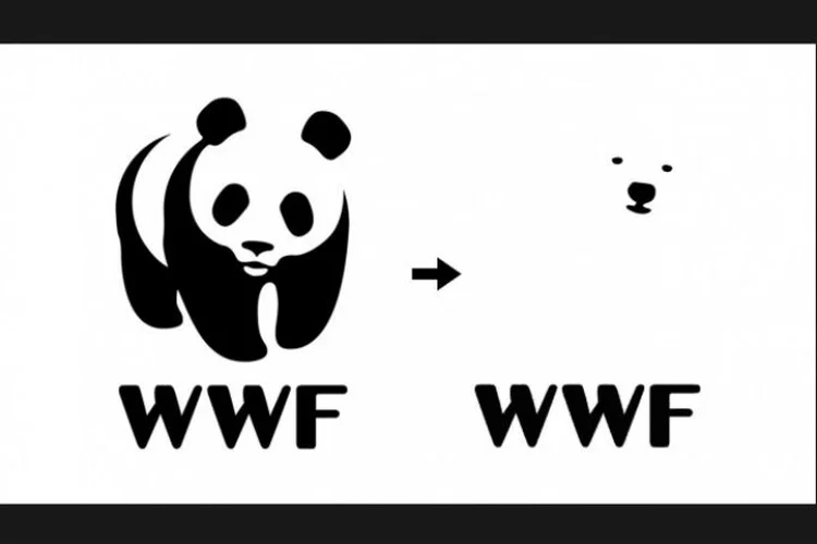 Logo atual da WWF e sugestão de mudança: do panda gigante para o urso polar (Grey/WWF/Reprodução)