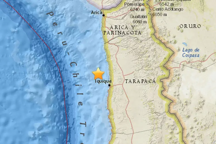 Região do tremor: sismo não provocou vítimas ou danos visíveis (USGS/Reprodução)